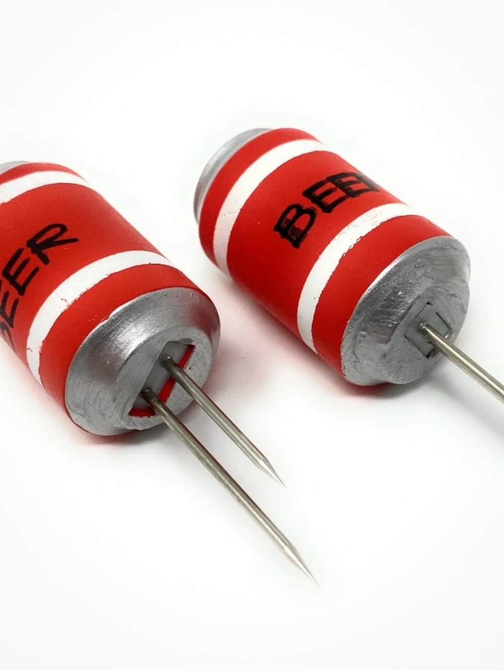 Novelty Red Beer Can Cocktail Picks (Set of 4)